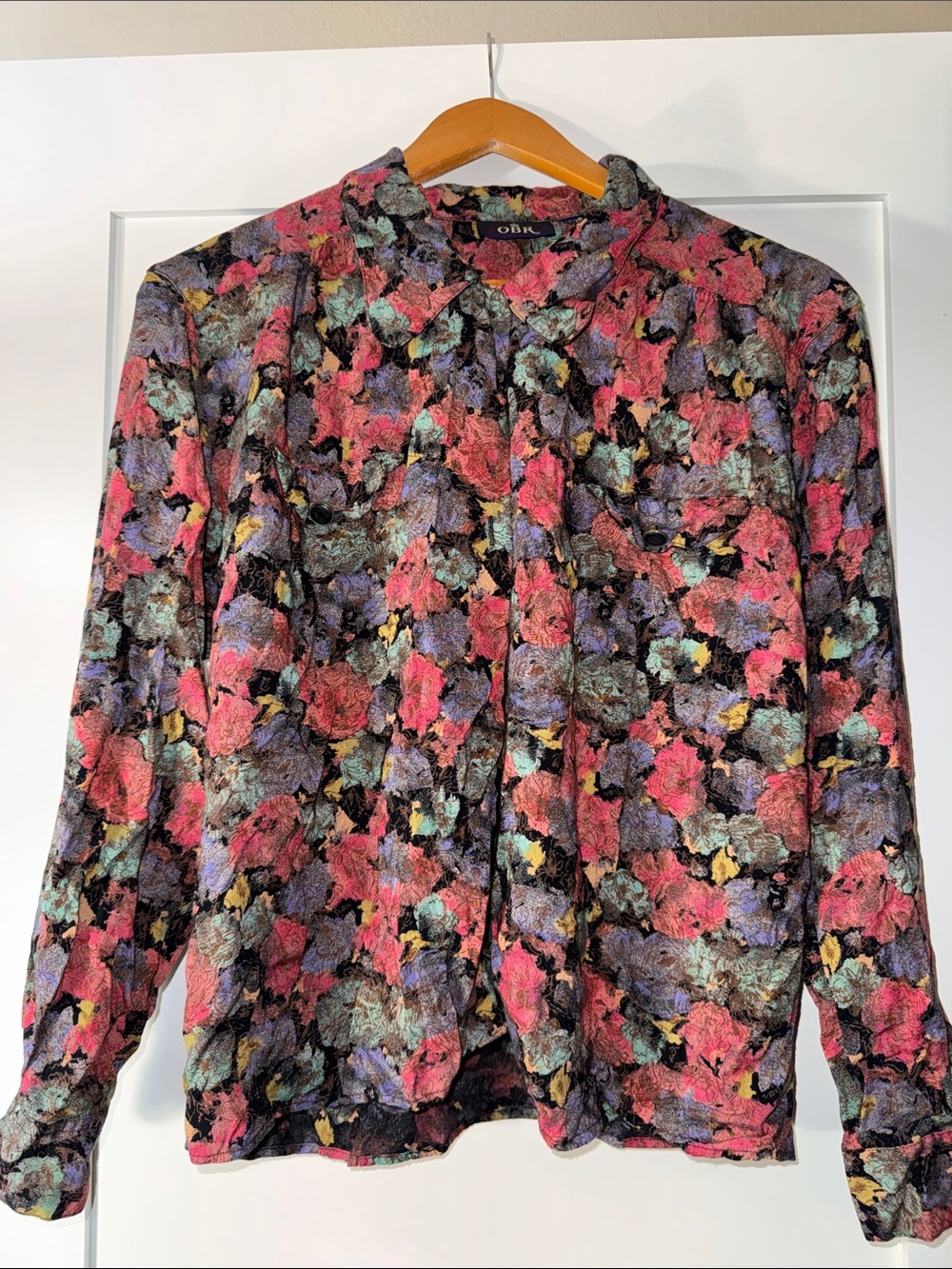 OBR Multicolor Floral Boho Indie Button-Down Shirt Sz Medium